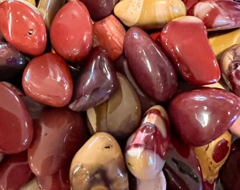 Mookaite Jasper, Tumbled Crystal, S M L XL, Reiki Blessed, Grounding, Strength and Life Transitions