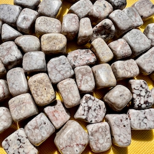 White Leopard Skin Jasper, S/M/L, Tumbled; Connection to the Earth and Animal Kingdom, Shaman Stone, Healing, Strength, Service, Play