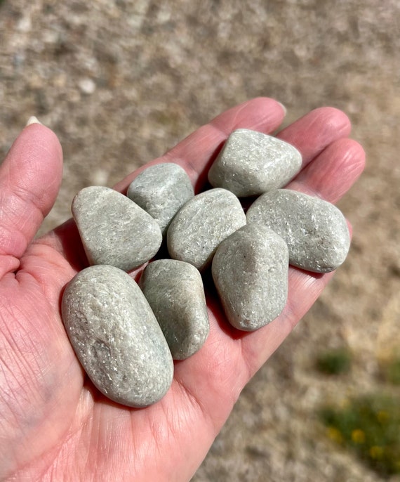 White Aventurine S M L XL Aka Silver Aventurine Tumbled Etsy Canada