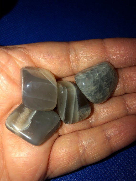 Silver/Black Moonstone, S/M/L, Tumbled