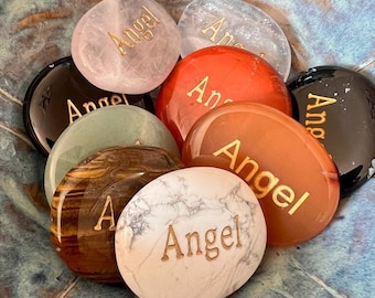 Angel Word Stone, Choose Your Crystal, Reiki Charged, Pocket Stone, Meditation Stone, Altar Stone, Spiritual Gift, Protection and Guidance