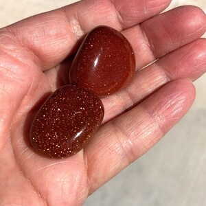 Red Goldstone, Tumbled, S M L XL, Sparkly Glass Stone, Reiki Blessed, Confidence Stone, Root Chakra image 5