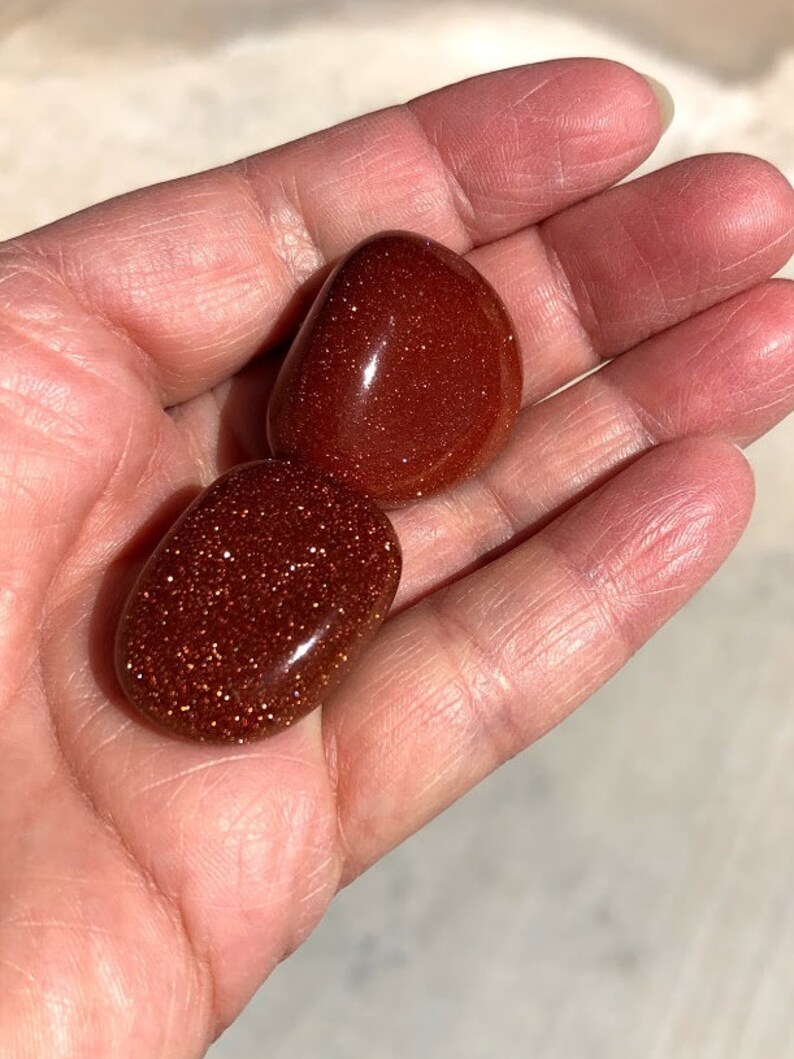 Red Goldstone, Tumbled, S M L XL, Sparkly Glass Stone, Reiki Blessed, Confidence Stone, Root Chakra image 5