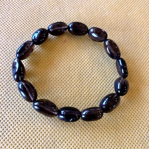 Smoky Quartz Nugget Bracelet 6-9 mm beads, measures 7-7.5&quot; around