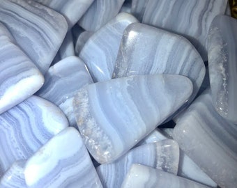 Blue Lace Agate, Flat Slice, Gemmy; M/L/XL, Stress Relief, Peace, Public Speaking, Communication, Water Energy, PTSD, Speaking Truth