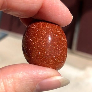 Red Goldstone, Tumbled, S M L XL, Sparkly Glass Stone, Reiki Blessed, Confidence Stone, Root Chakra image 4