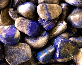 Lapis Lazuli, Grade B, Tumbled, S M L XL, Lapis, Reiki Blessed, Throat Chakra Crystal, Intuition Stone