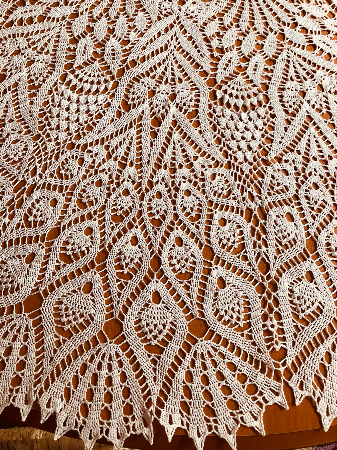 Crochet Tablecloth White Lace Doily Tablecloth Large Etsy