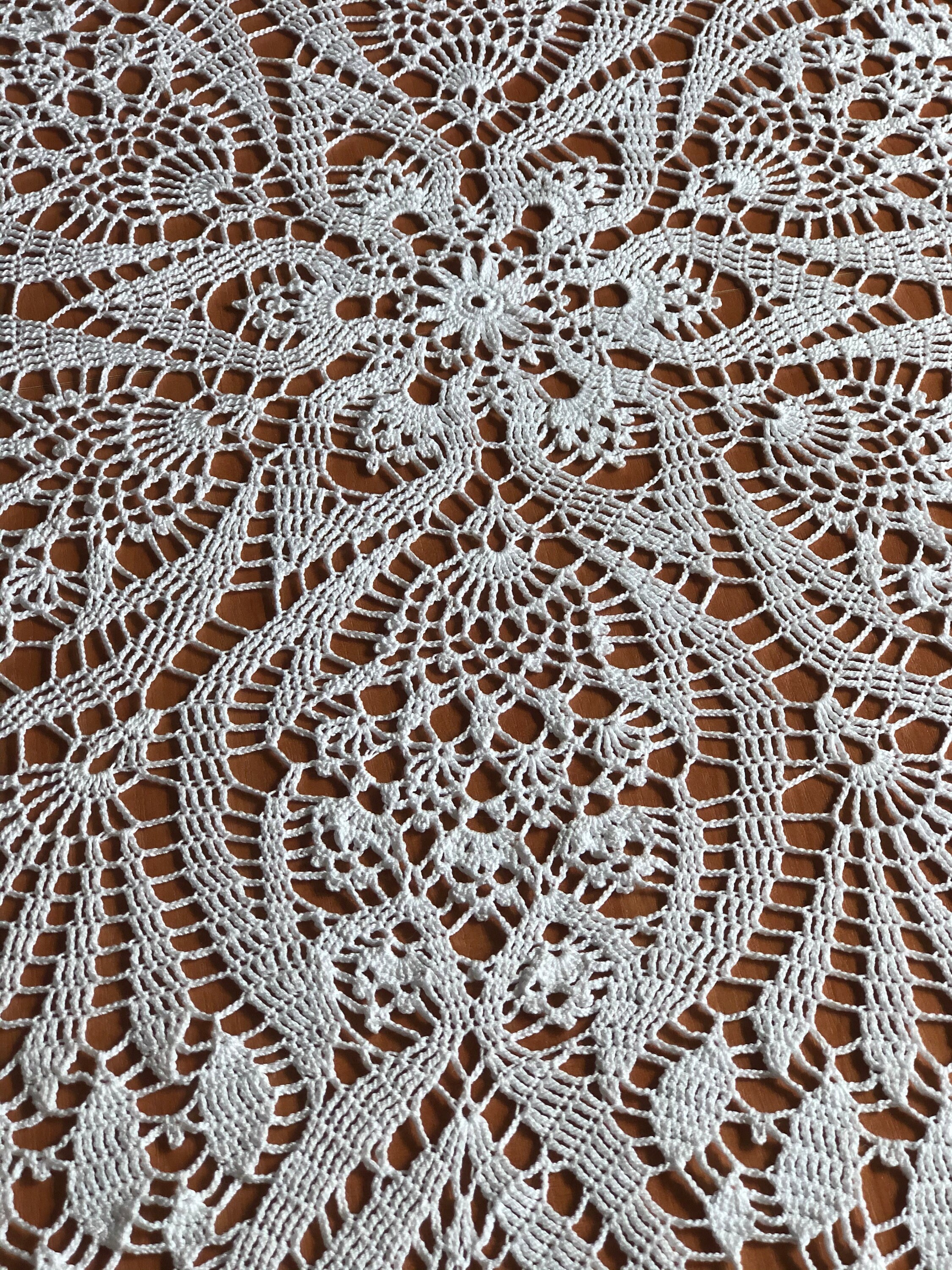 Crochet Tablecloth White Lace Doily Tablecloth Large Etsy