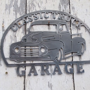 Classic Truck Garage 1948 1949 1950 Style Metal Sign Art Man Cave Hot Rod