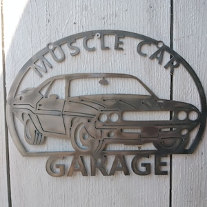 1970s Muscle Car Garage Metal Sign Art for Man Caves or Garages