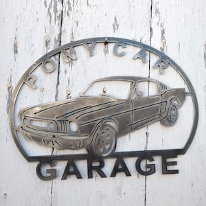 1965 1966 Pony Car Garage Metal Sign Art