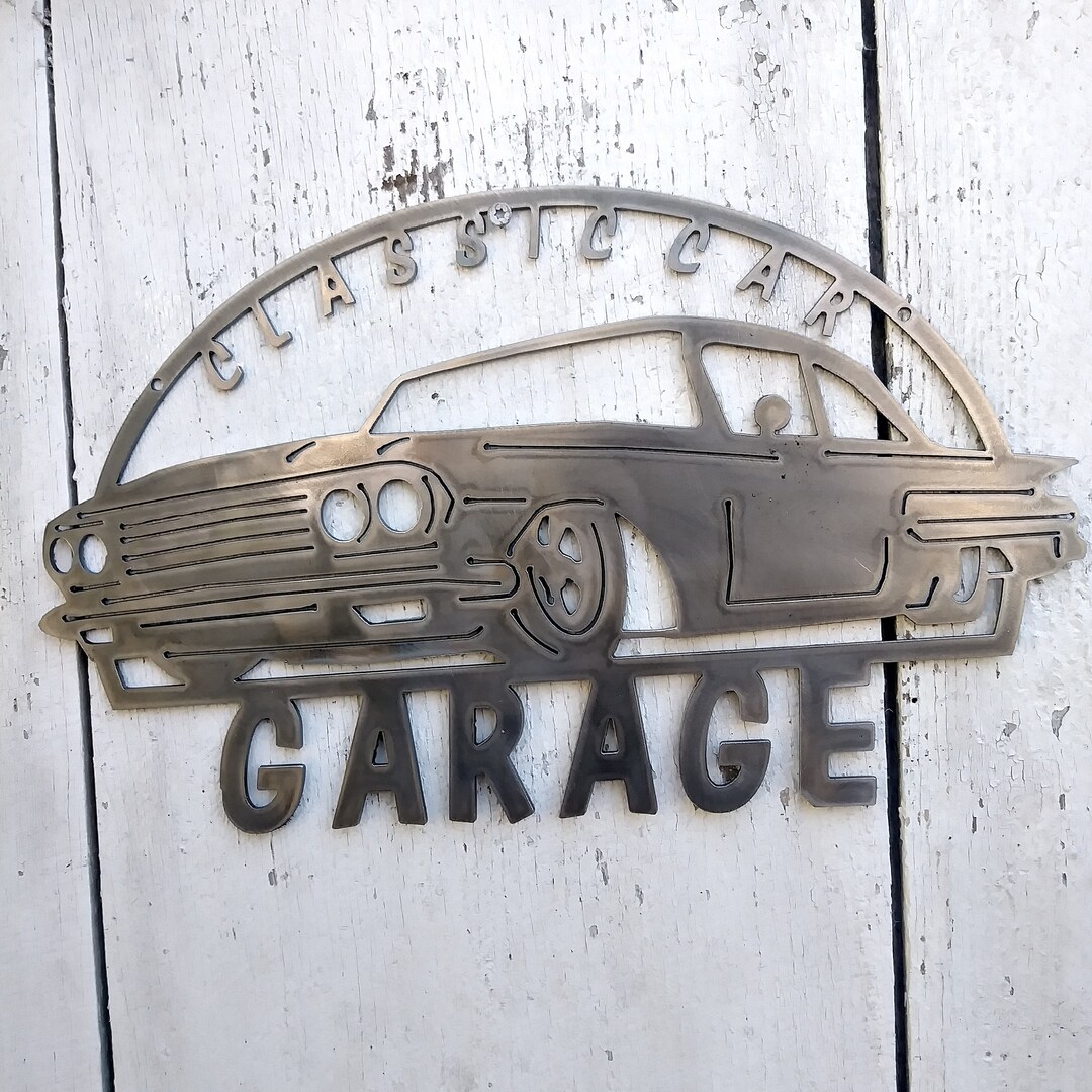 1960 Classic Car Garage Metal Sign Art - Etsy