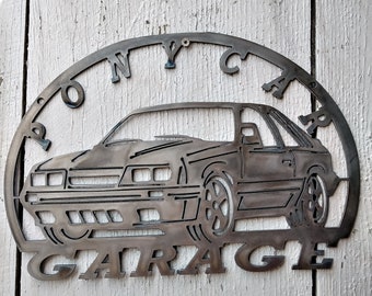 1984 1985 1986 Ponyautogarage Kunstwerk Metalen bord Man Cave 4 Eye