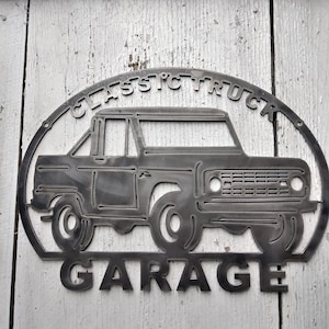 Classic Truck Half Cab Garage Metal Sign Off Road Beach 1966 1967 1968 1969 1970 1971 1972 1973 1974 1975 1976 1977