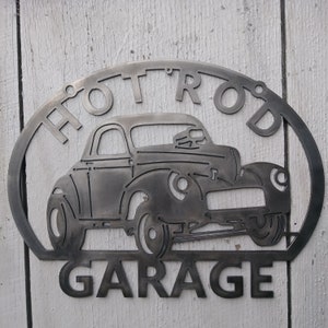 1941 Hot Rod Garage Gasser Blown Drag Race Car Sign Metal Art