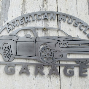 2015 2016 2017 2018 2019 2020 2021 Modern American Muscle Car Garage Man Cave Metal Art Sign