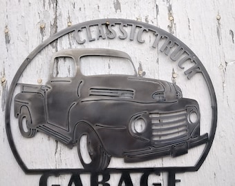 1948 1949 1950 Classic Truck Garage Metal Sign Art