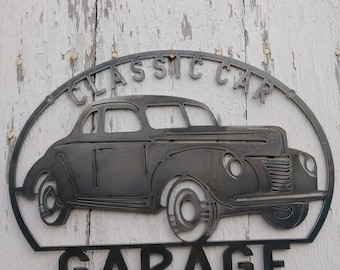 1940 Classic Car Garage Metal Sign Art
