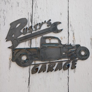 Rusty's Rat Rod Garage Hot Rod Metal Art