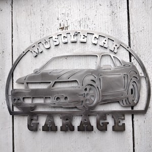 Muscle Car Garage 2003 2004 Pony Supercharged Metal Artwork