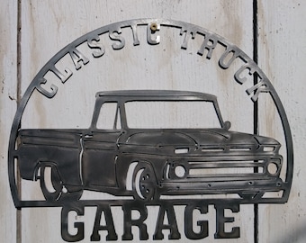 1960 1961 1962 1963 1964 1965 1966 Classic Truck Garage Metal Art Sign