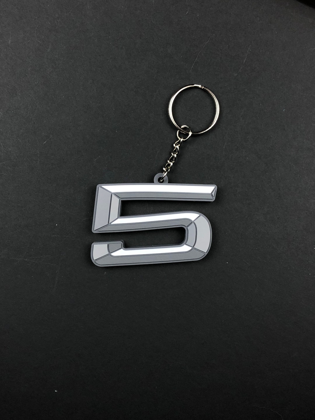 Number 5 PVC Rubber Keychain - Etsy