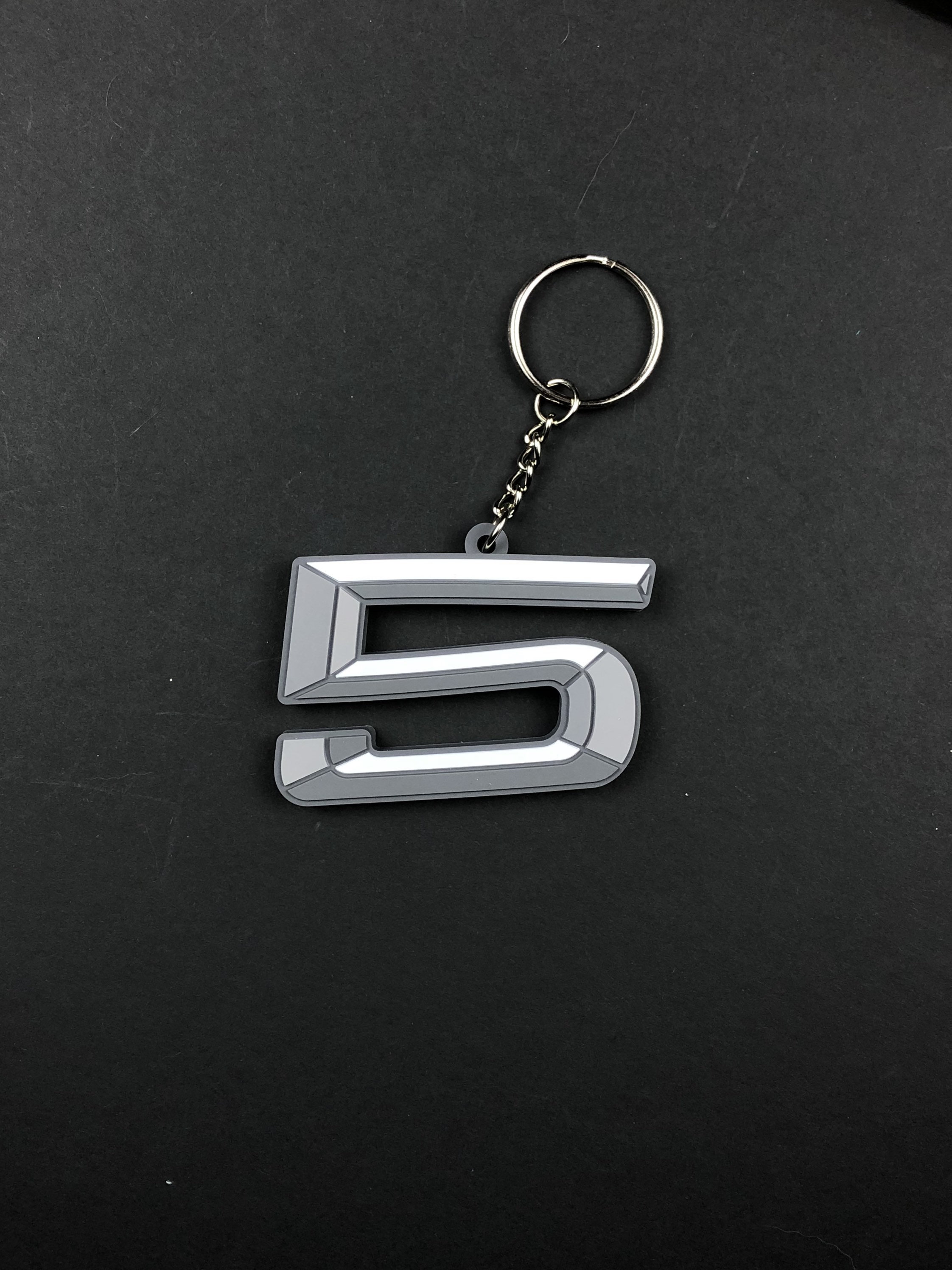 Number 5 PVC Rubber Keychain - Etsy