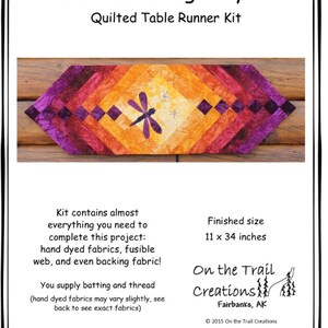 Summer Dragonfly Table Runner Quilt Kit - Etsy