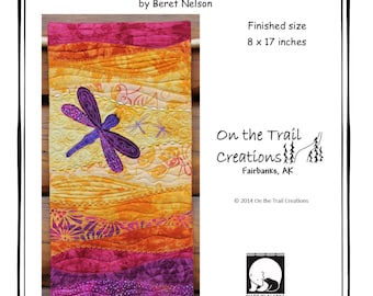 Summer Dragonfly Digital Pattern - Wall Hanging Art Quilt Pattern Download
