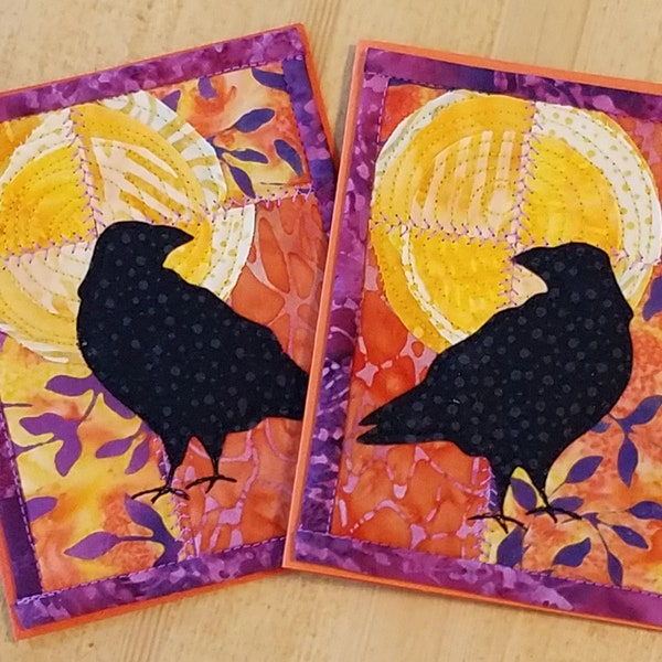 Raven Moon - Orange Quilted Greeting Card Kit