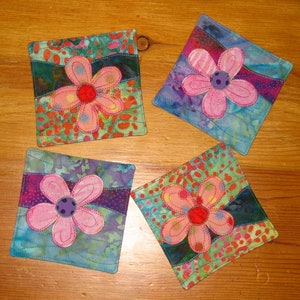 Spring Flowers Coaster Digital Pattern