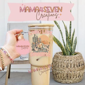 40oz Cowgirl Glass Tumbler with Handle & Bamboo Lid