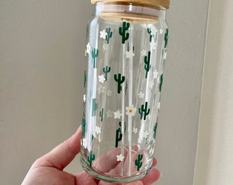 Cactus Beer Can Glass | Plant Mom Iced Coffee Glass