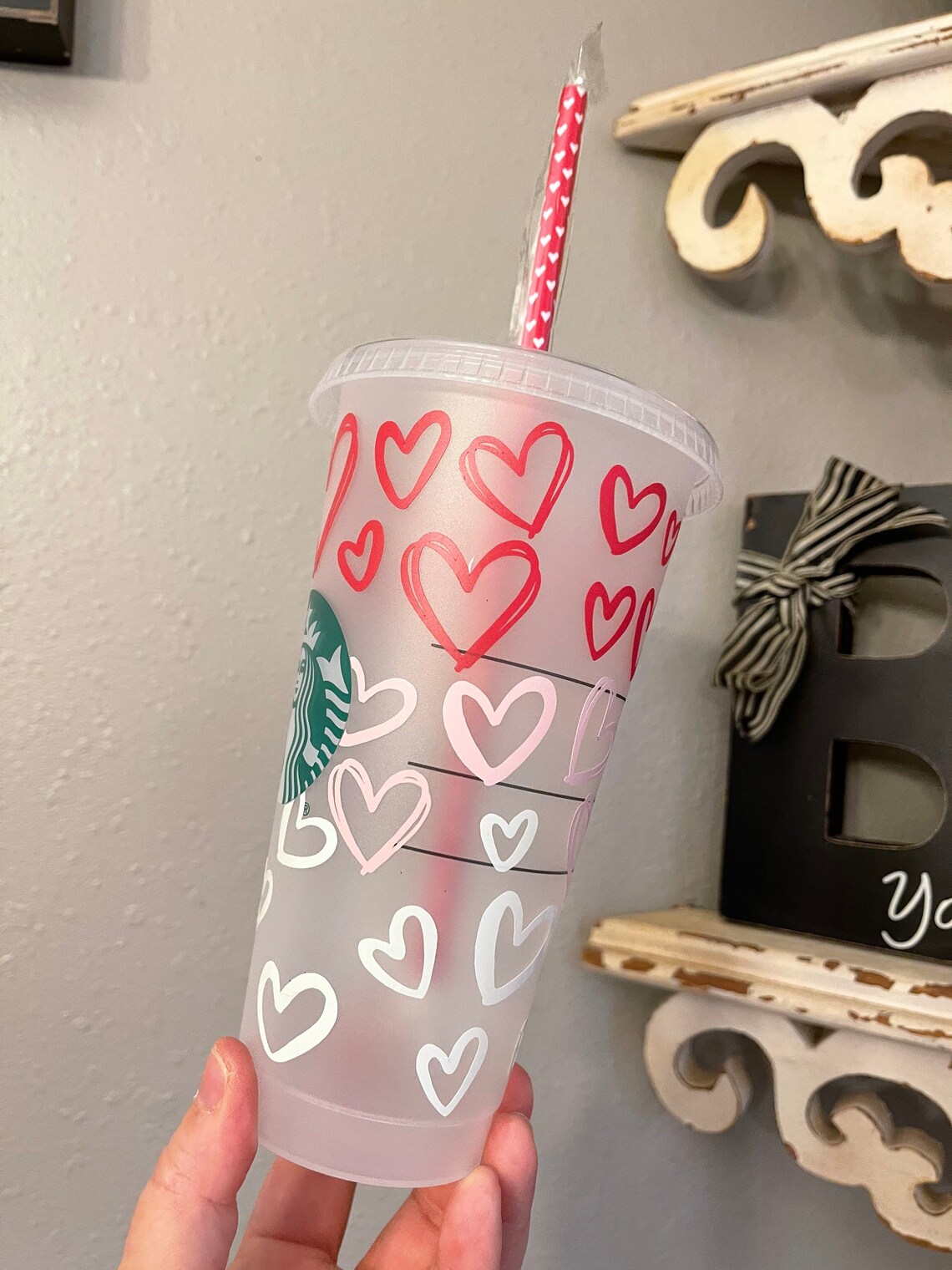 Valentine's Day Starbucks Cup Valentine's Etsy