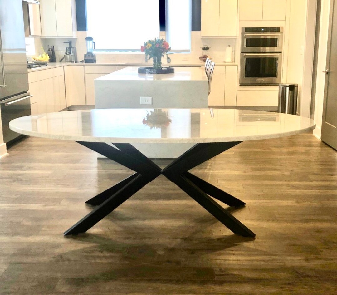 Round Quartz or Marble Dining Table on Spider Base - Etsy UK