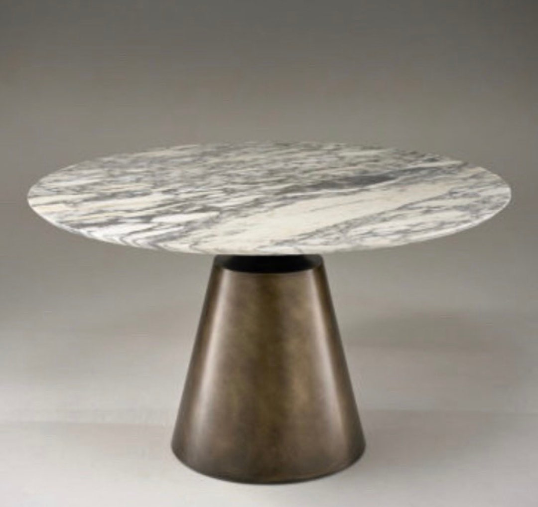 Round Marble Dining Table Pedestal Base 6 Marbles & 7 Sizes or Bespoke