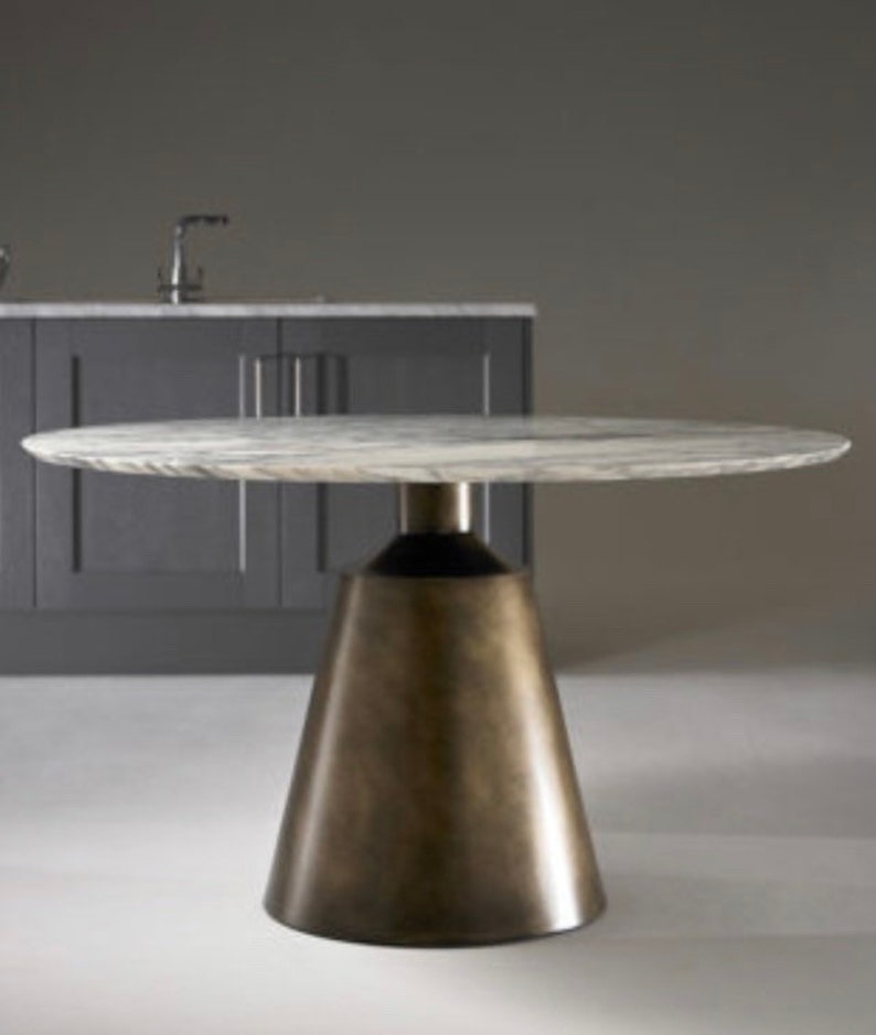Round Marble Dining Table Pedestal Base 6 Marbles & 7 Sizes or Bespoke