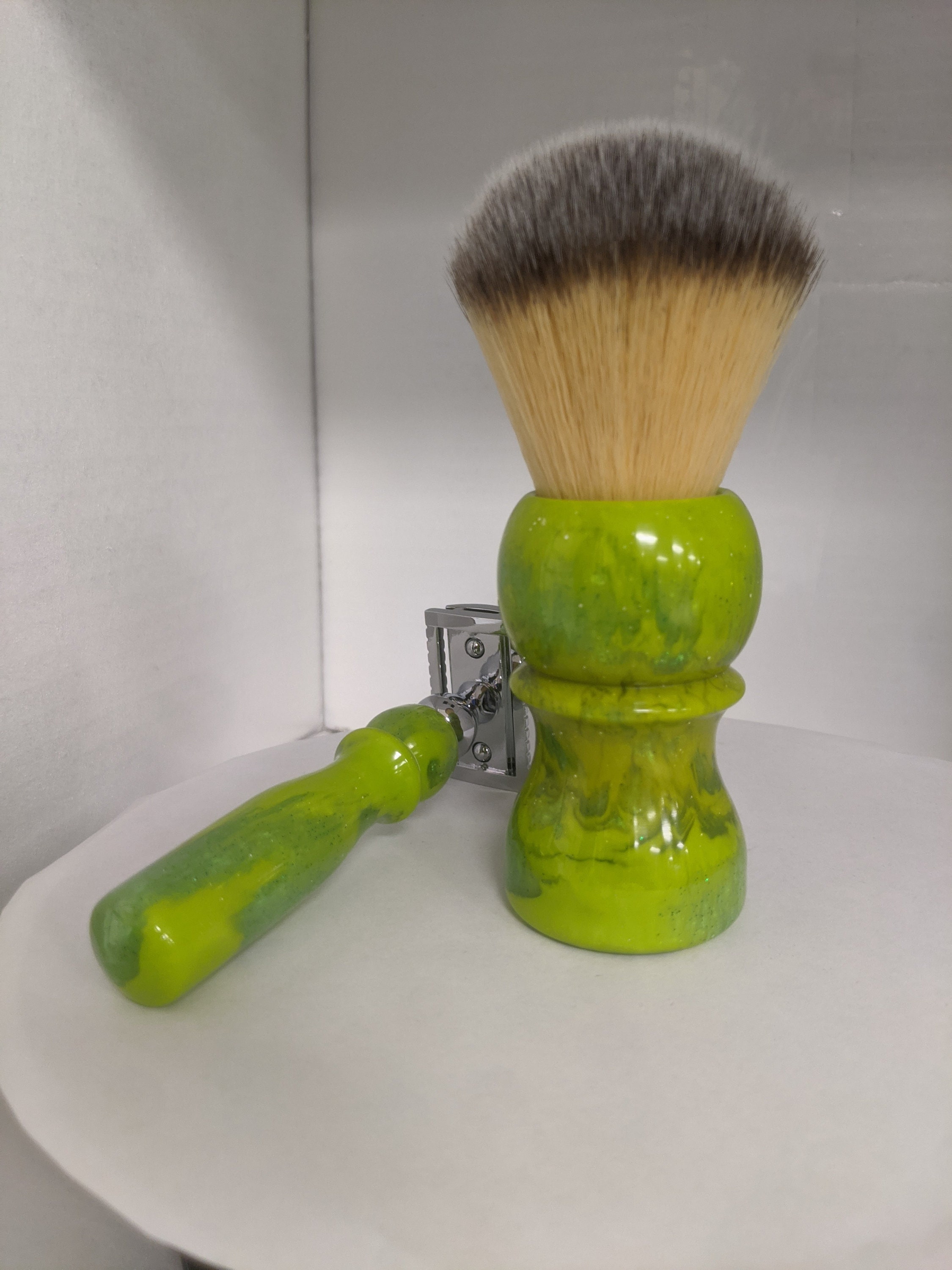 Big Ball Classic Custom Shave Brush and DE Razor set Etsy