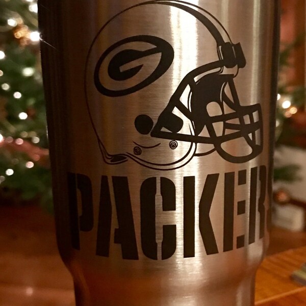 Green Bay Packers Custom Engraved 30oz RTIC brand Tumbler