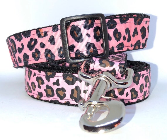 leopard dog collars and leashes