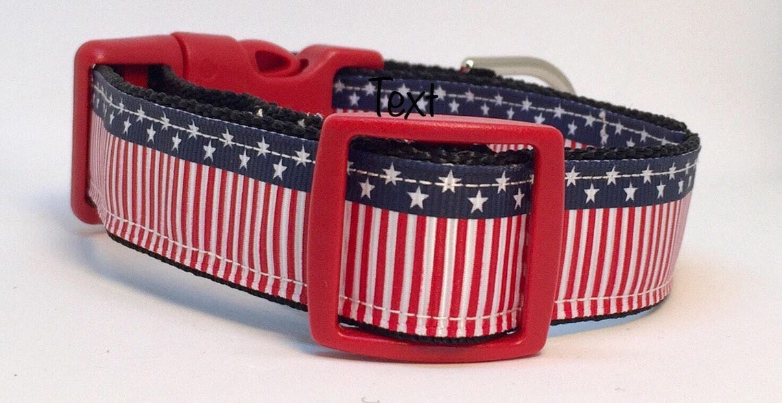 Dog Collar Red White & Blue Dog Collar American Flag Dog Etsy