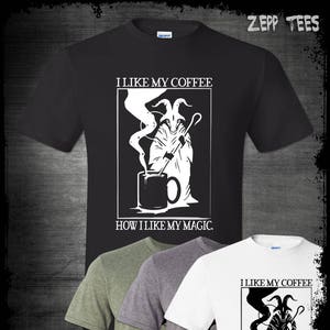 Black Coffee Black Magic T-Shirt Funny Occult Halloween Wicca Pagan Witch Witchcraft Brew Darkness Evil Satan Cult Baphomet Shirt Horror