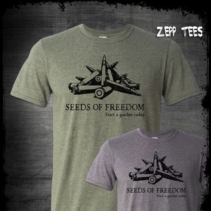 Seeds Of Freedom T-Shirt Patriotic Gun Garden Meme Military AR15 Gun Rights Second Amendment Support Send It Molon Labe 1776 AR 15 556 Shirt