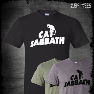 Cat Sabbath T-Shirt Black Sabbath Parody Funny Doom Metal Music Concert Shirt Ozzy Osbourne Joke Kitties Cat Meme Classic Kitten Humor