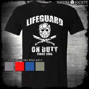 Jason Voorhees Shirt Friday The 13th Shirt Halloween T-Shirt Lifeguard Retro Horror Movie Shirt Cult Classic Camp Crystal Lake Slasher