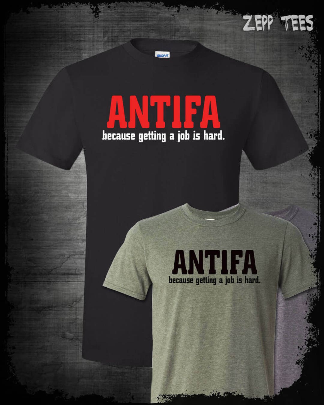 Anti Antifa T-shirt Because Getting A Job is Hard Funny - Etsy