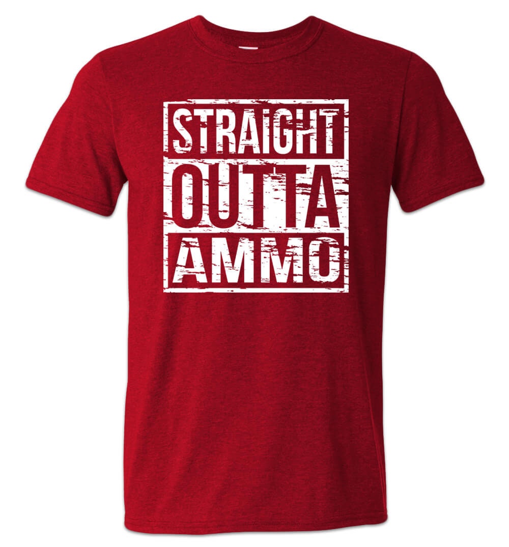 Discover Straight Outta Ammo T-Shirt Second Amendment Gun Rights AR-15 Tactical Rifle Meme