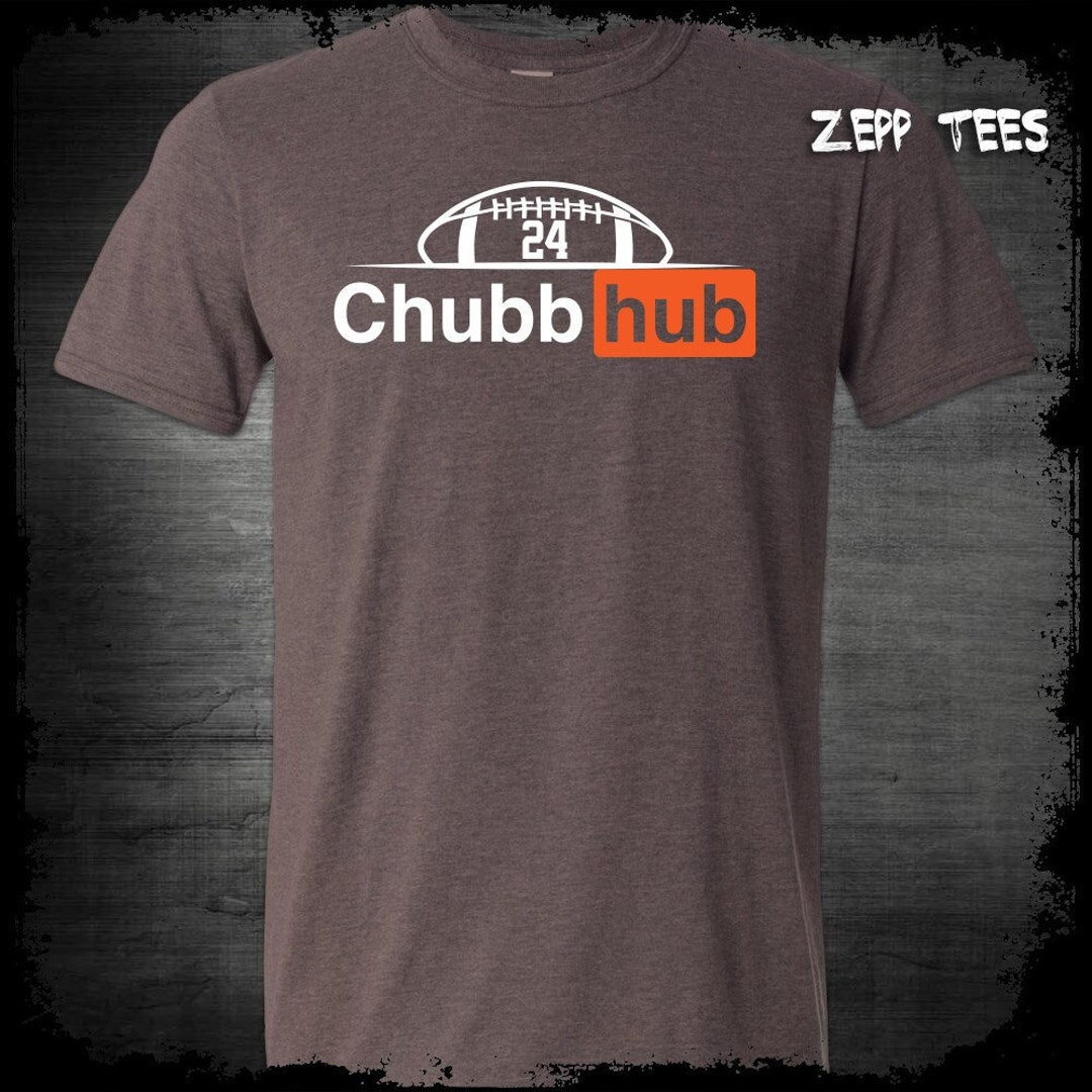 thumbnail interactive-video image 1 of Nick Chubb Shirt – 'Chubb Hub' Cleveland Browns Fan Tee – Ohio Dawg Pound 1 of 2