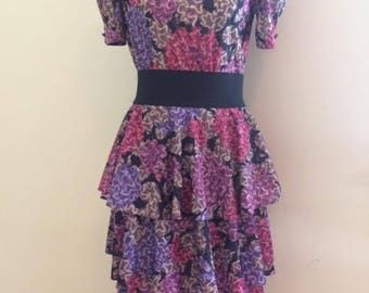 80s Ruffled Skirt Party Dress